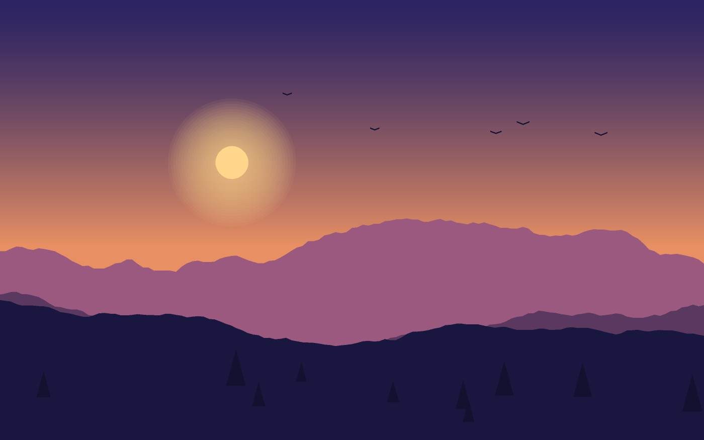 Illustrazione di un paesaggio