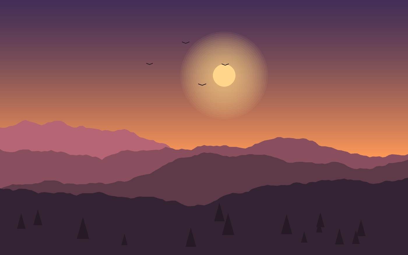 Ilustração de uma paisagem
