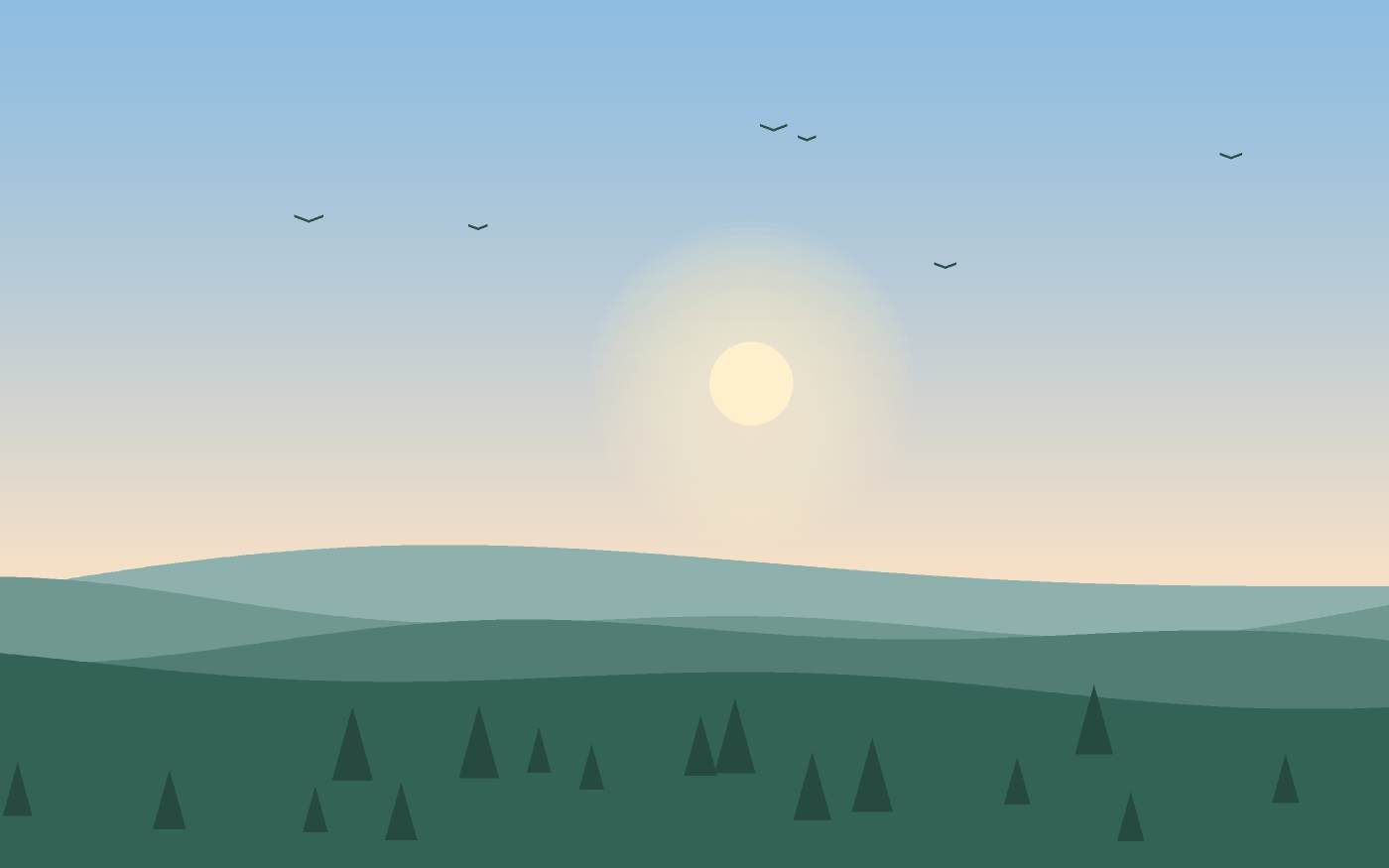 Ilustração de uma paisagem